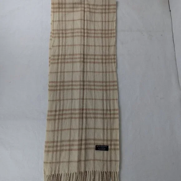 Burberry Lambswool Check Scarf Ivory | Unisex | Warm Soft Luxury | Great Deal - Picture 3 of 6
